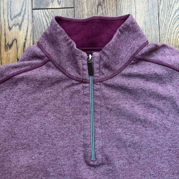 Tommy Bahama Sweater Mens Large Maroon 1/4 Zip Reversible Knit Pullover Golf - Picture 2 of 12